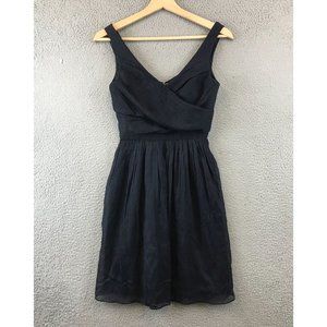 New J Crew Newport Navy Heidi Dress Silk Chiffon Bridesmaid Homecoming Party 00